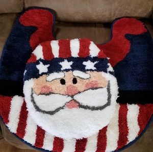 New Patriotic Toilet seat cover and toilet  carpet mat.